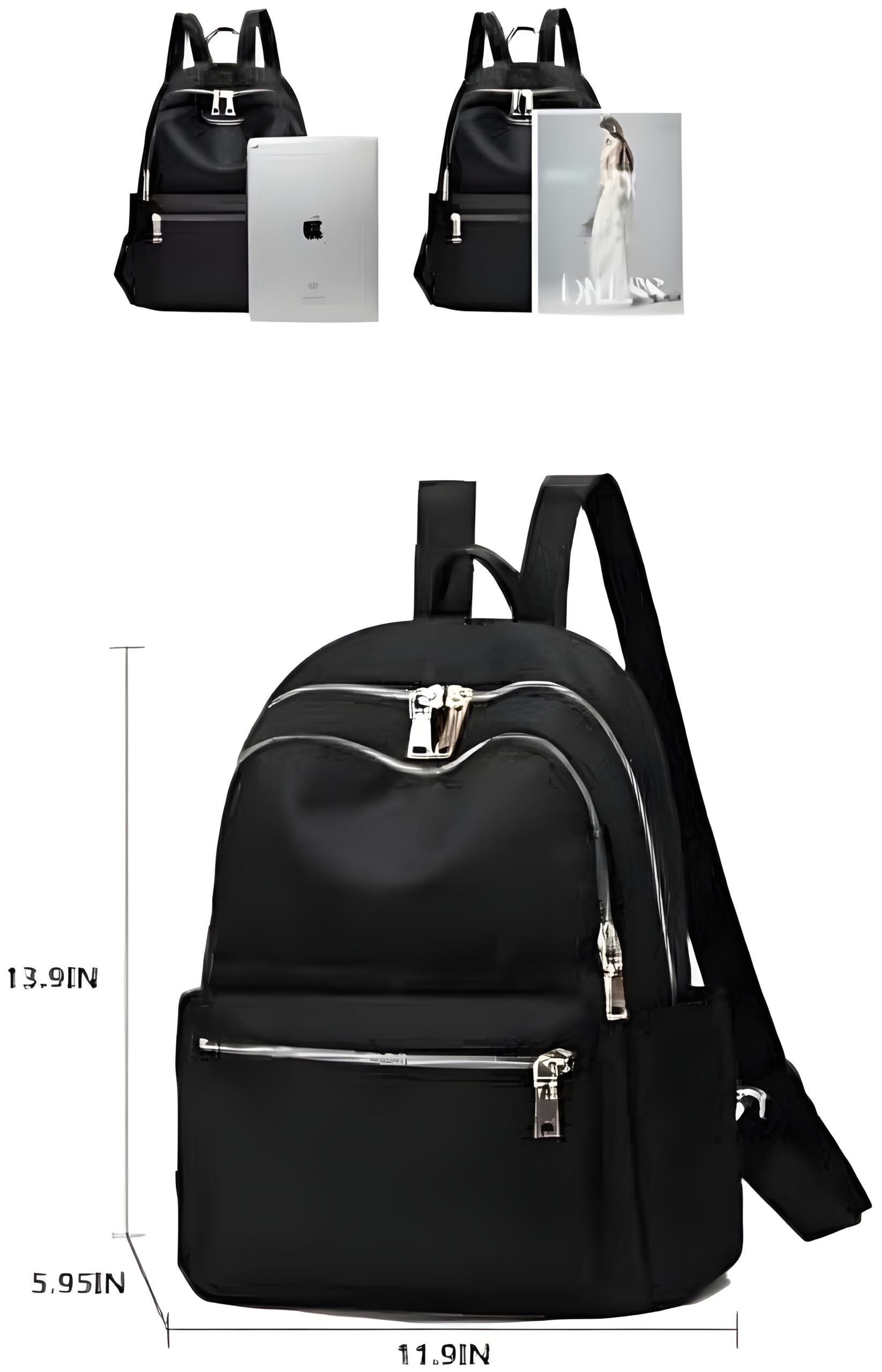 Oxford Women’s Travel Backpack – Black College Bag - Image 2